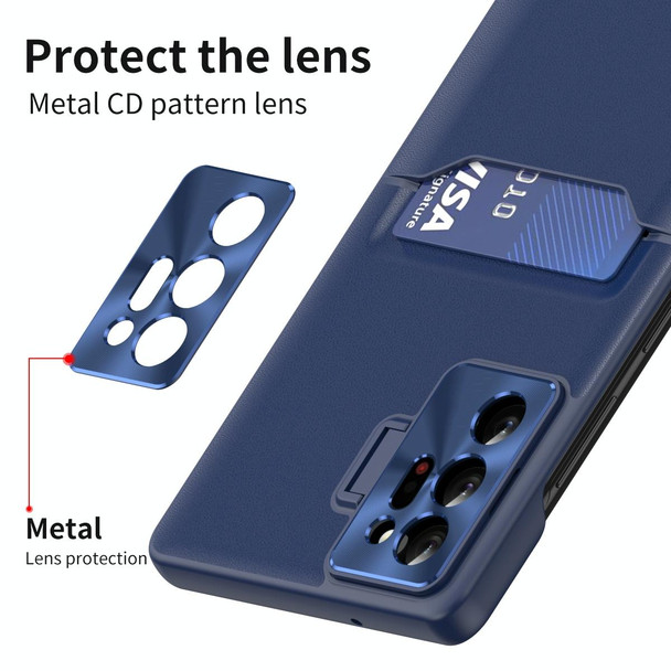 For Samsung Galaxy Note20 Ultra Pure Color Invisible Lens Holder Phone Case(Sapphire Blue)