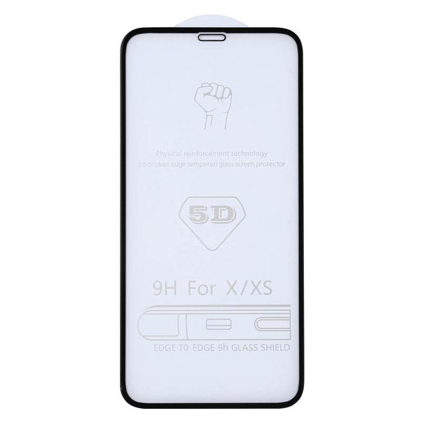 25 PCS 9H 5D Full Glue Full Screen Tempered Glass Film for iPhone X / XS / 11 Pro