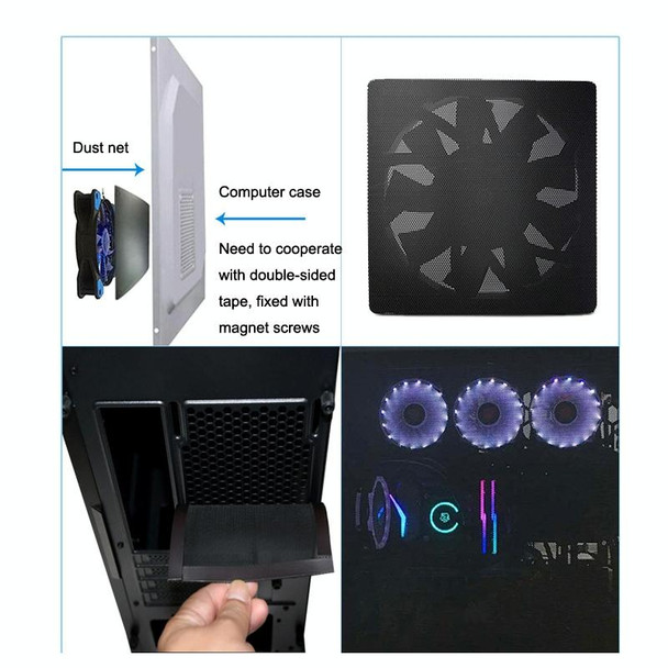 10pcs 14cm Punching Magnetic Suction PVC Cooling Fan Dust Net Desktop Computer Industrial Fan Filter Cover