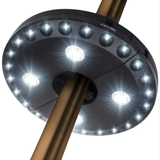 24+4 LEDs Umbrella Light Balcony Emergency Tent Light Camping Ligh for 2.5-3.5cm Pole(Black)