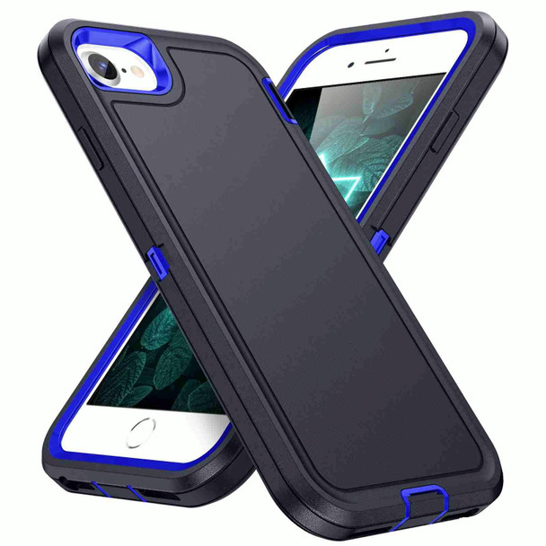 For iPhone SE 2022 / SE 2020 / 8 / 7 Life Waterproof Rugged Phone Case(Dark Blue + Royal Blue)