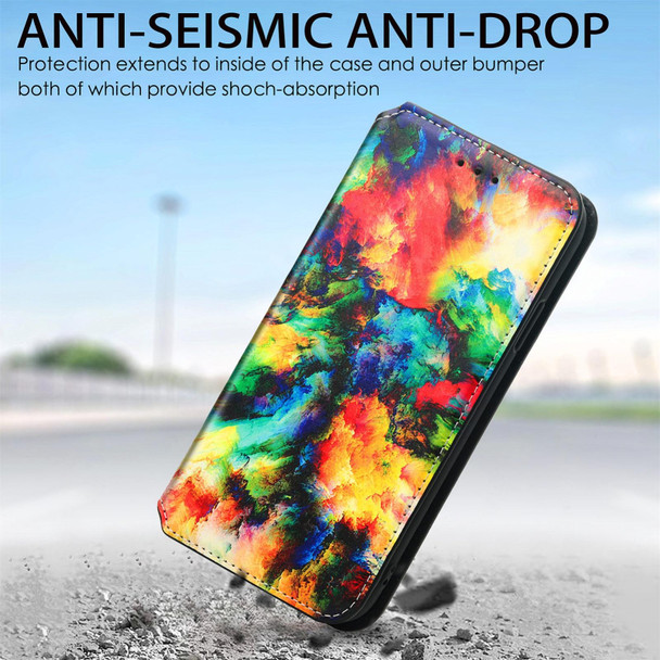 For vivo S15e CaseNeo Colorful Magnetic Leatherette Phone Case(Colorful Cloud)