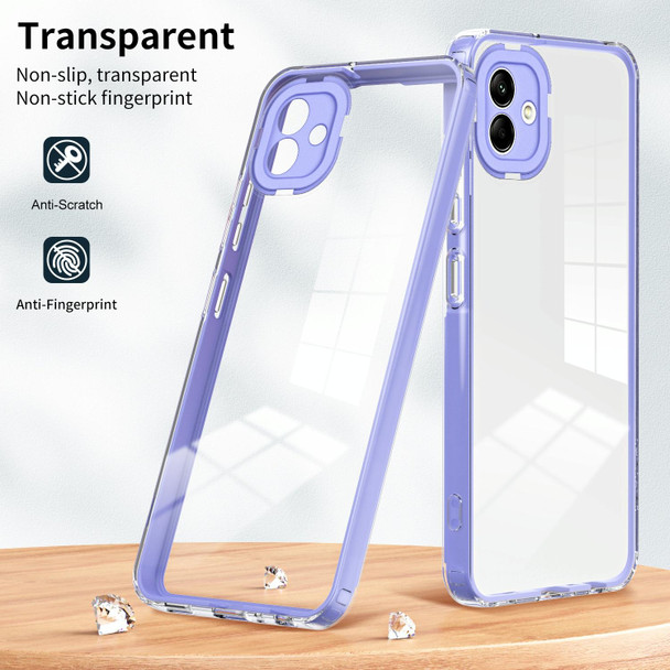 For Samsung Galaxy A04e 3 in 1 Clear TPU Color PC Frame Phone Case(Purple)