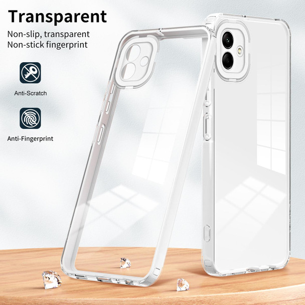 For Samsung Galaxy A04e 3 in 1 Clear TPU Color PC Frame Phone Case(White)