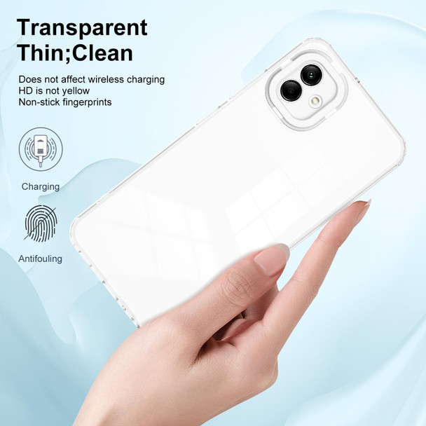 For Samsung Galaxy A04e 3 in 1 Clear TPU Color PC Frame Phone Case(White)