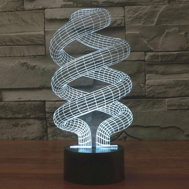 Spiral Style 3D Touch Switch Control LED Light , 7 Color Discoloration Creative Visual Stereo Lamp Desk Lamp Night Light