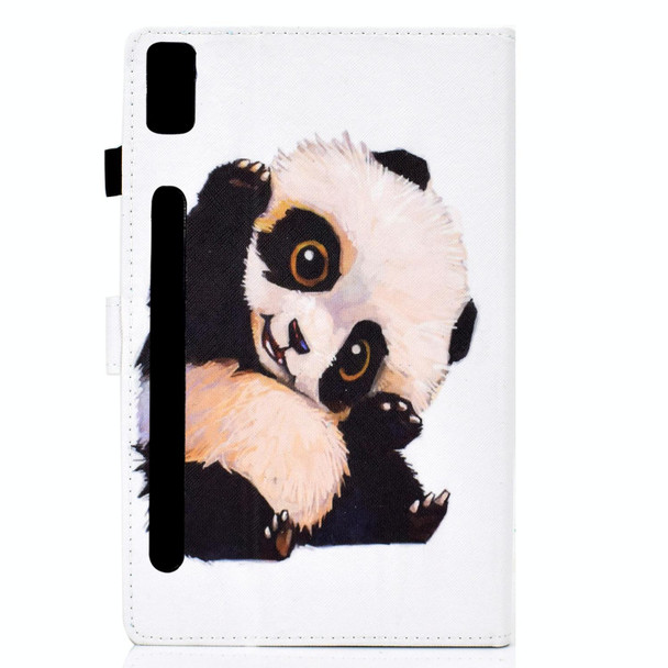 For Lenovo Tab P11 Pro Gen 2 Sewing Thread Horizontal Painted Tablet Leatherette Case(Beckoning Panda)