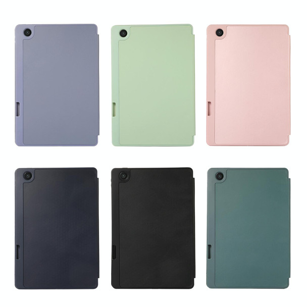 For Lenovo Tab M10 Plus 10.6 3rd Gen 2022 Solid Color 3-folding Leatherette Tablet Case(Matcha Green)
