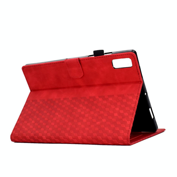 For Lenovo Tab P11 Gen 2 Rhombus Embossed Leatherette Tablet Case(Red)