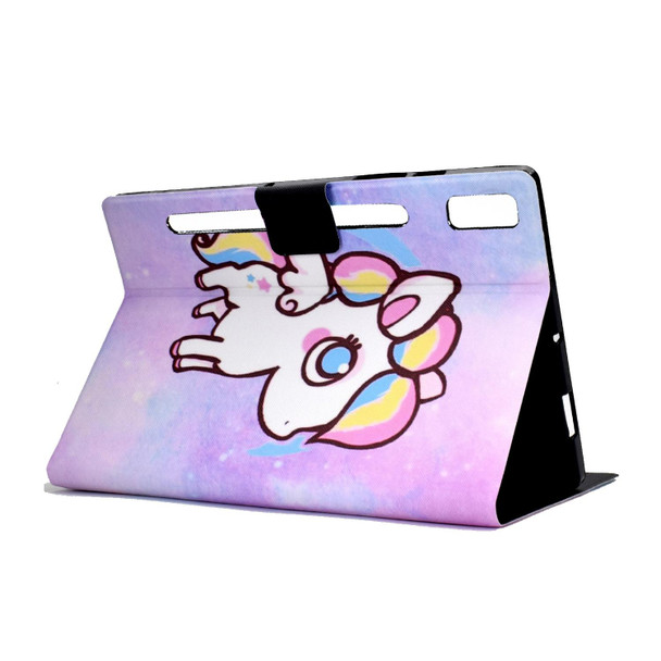 For Lenovo Tab P11 Pro Gen 2 Colored Drawing Horizontal Flip Tablet Leatherette Case(Colored Pony)