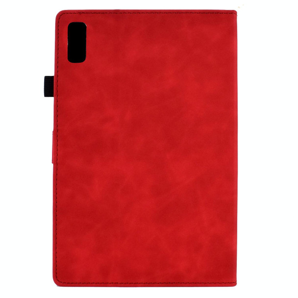 For Lenovo Tab P11 Gen 2 Peony Butterfly Embossed Leatherette Tablet Case(Red)