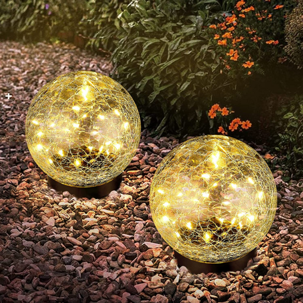 2 Piece Solar Power Globe Garden Lights