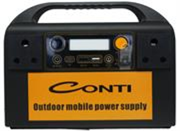 Conti 300W Portable Carry Case Power Station - Rated power: 300W, Battery: Lithium 310Wh/ 84000mAh, Charging, 3.7hrs, Charging Source: AC/DC/Solar, Output: AC x 1/ DCx1/ USB, Retail Box, 1 year Limited Warranty