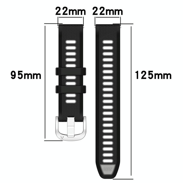 For Xiaomi MI Watch S1 22mm Sports Two-Color Steel Buckle Silicone Watch Band(Pink+White)