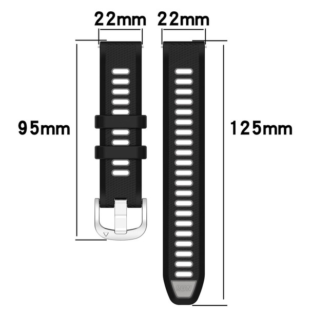 For Xiaomi Haylou RT2 LS10 22mm Sports Two-Color Steel Buckle Silicone Watch Band(White+Teal)