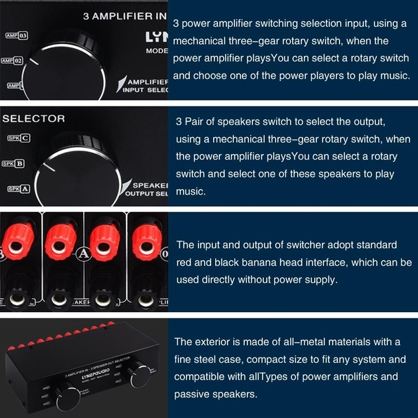 B037 3 Input 3 Output Power Amplifier And Speaker Switcher Speaker Switch Splitter Comparator 300W Per Channel Without Loss Of Sound Quality