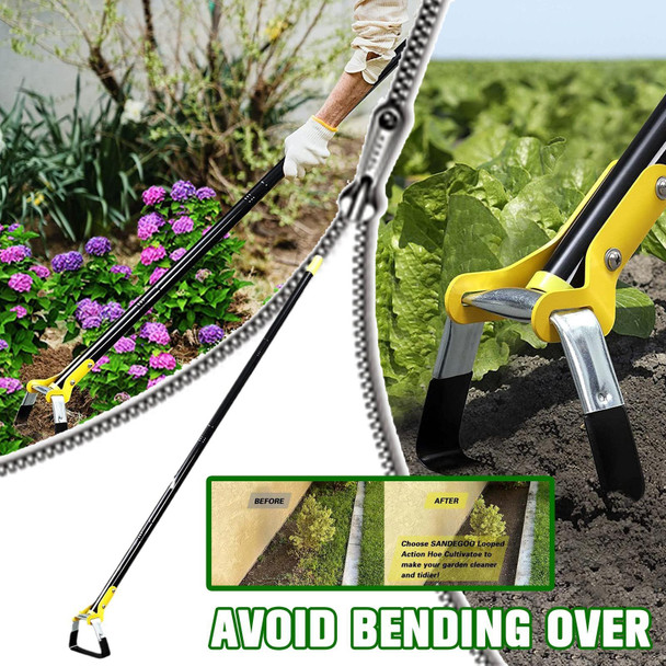 MYL-10 Stirrup Ring Weeding Hoes Garden Tools, Specification:  4 Sections 1.6m