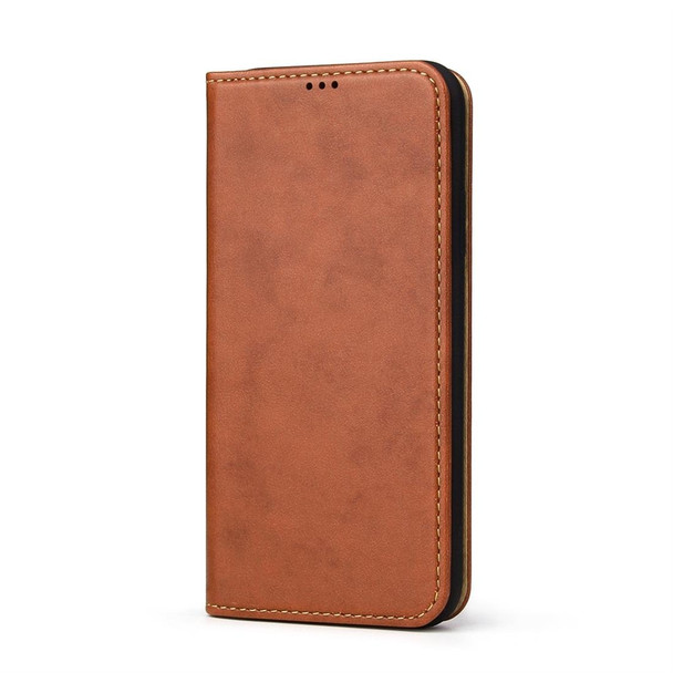 Dermis Texture PU Horizontal Flip Leatherette Case for iPhone XS Max, with Holder & Card Slots & Wallet(Brown)