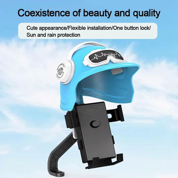 Small Helmet Sunscreen Phone Stand Bracket Motorcycle Mobile Phone Holder,Spec: Rearview Mirror White