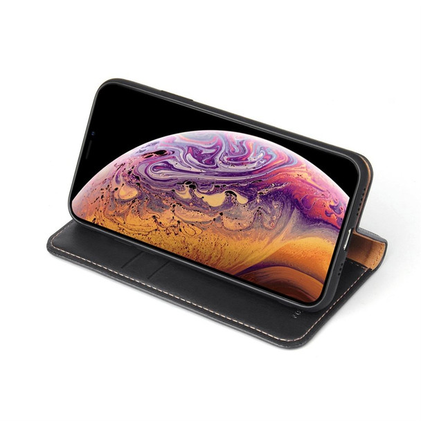 Dermis Texture PU Horizontal Flip Leatherette Case for iPhone XS Max, with Holder & Card Slots & Wallet(Black)