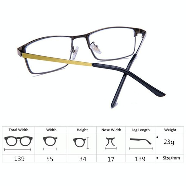 Progressive Multifocal Presbyopic Glasses Anti-blue Light Mobile Phone Glasses, Degree: +150(Wine Red)