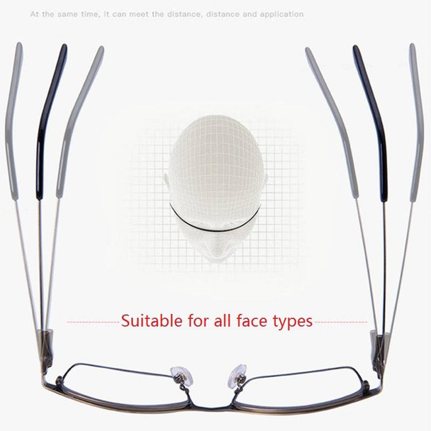 Progressive Multifocal Presbyopic Glasses Anti-blue Light Mobile Phone Glasses, Degree: +150(Gold)