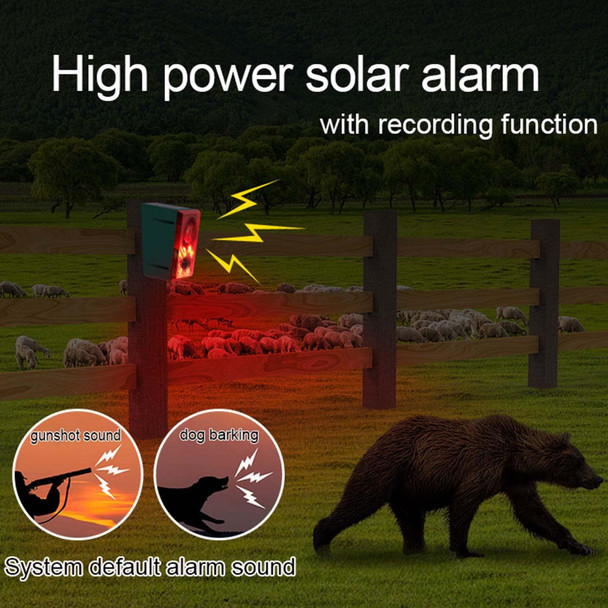 N911N Solar Alarm Infrared Sensor Sound And Light Blast Warning Light Animal Repeller(English Version)