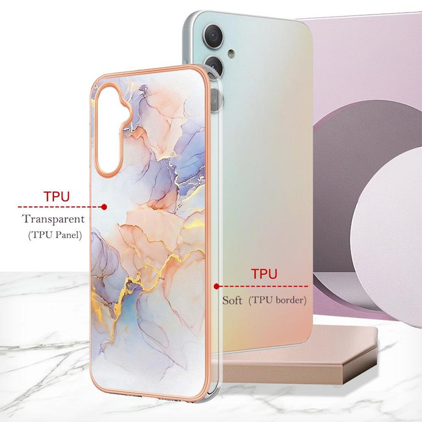 For Samsung Galaxy A24 Electroplating IMD TPU Phone Case(White Marble)