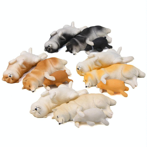 Cute Kawaii Sleeping Pet Figurine Collection Decoration Fridge Magnet Beige Side Lying  Shiba  Inu 