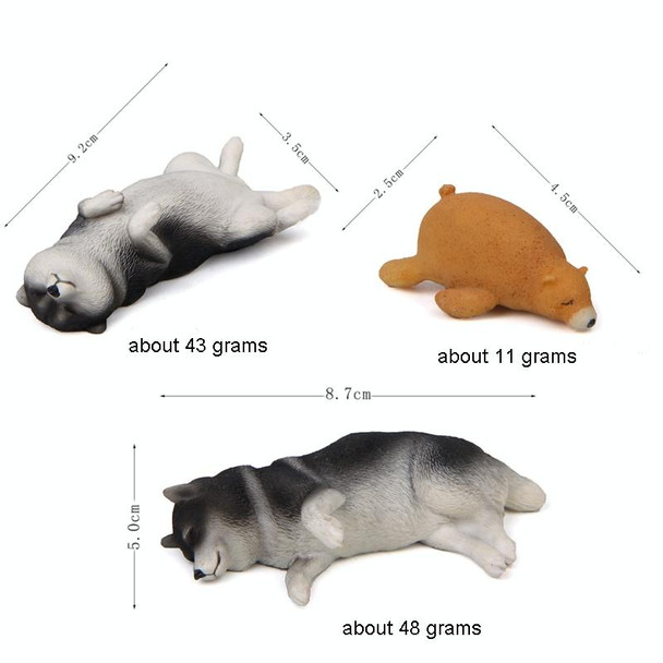 Cute Kawaii Sleeping Pet Figurine Collection Decoration Fridge Magnet Beige Side Lying  Shiba  Inu 