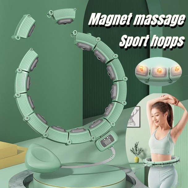 Smart Abdominal Ring Waist Trainer Magnet Massage Loss Weight Exercise Equipment With Belt Green(21 Knots)