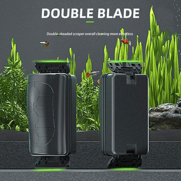 ZY-03M Medium+Ordinary Blade Fish Tank Glass Magnetic Brush Aquarium Double Side Cleaning Brush(Black)