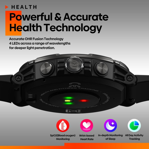Zeblaze Ares 3 1.52 inch IPS Screen Smart Watch Supports Health Monitoring / Voice Calls(Meteorite Black)