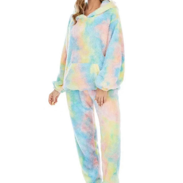 2 Piece Tie-Dye Hoodie PJ Set