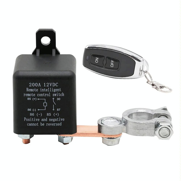 ZL180 12V 200A Car Relay Remote Rireless Battery Isolator with Battery Clip x 1 & Remote Control x 1