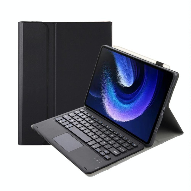 For Xiaomi Pad 6 / Pad 6 Pro A0N7-A Lambskin Texture Ultra-thin Bluetooth Keyboard Leather Case with Touchpad(Black)