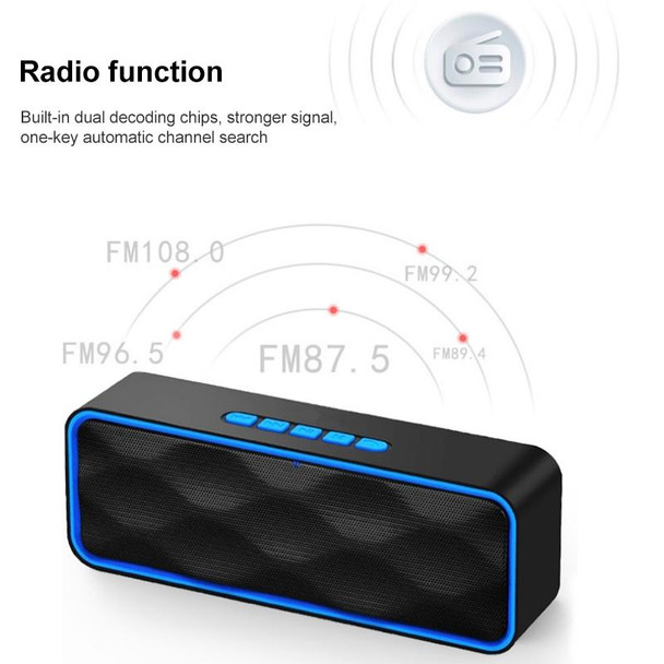 SC211 Pro Outdoor Multi-function Card Wireless Bluetooth Speaker Standard Edition (Blue)