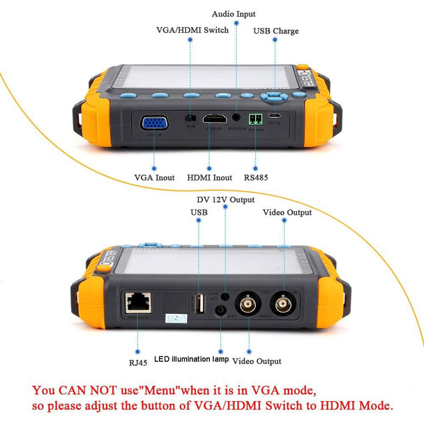 5800ACT-VH 5 Inch Large Screen Engineering Treasure Coaxial AHD / TVI / CVI 8MP Analog Video Surveillance Tester