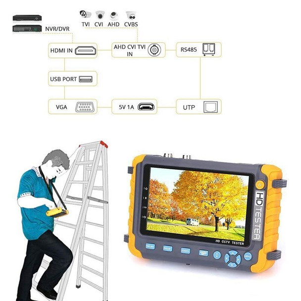 5800ACT-VH 5 Inch Large Screen Engineering Treasure Coaxial AHD / TVI / CVI 8MP Analog Video Surveillance Tester