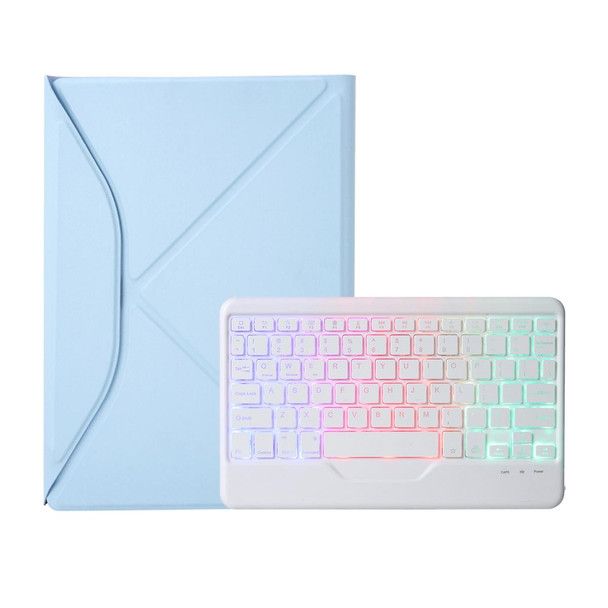 Z10BS Pen Slot Backlight Bluetooth Keyboard Leather Tablet Case For iPad 10th Gen 10.9 2022(Sky Blue)