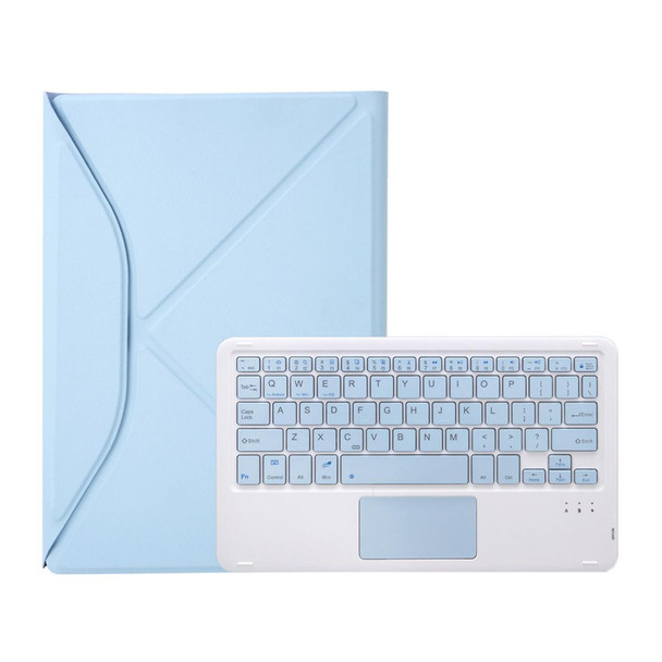 Z10B-A Pen Slot Touchpad Bluetooth Keyboard Leather Tablet Case For iPad 10th Gen 10.9 2022(Sky Blue)