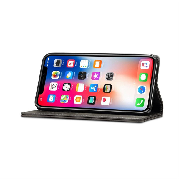 Suteni Calf Texture Horizontal Flip Leather Case for iPhone XS Max, with Holder & Card Slots & Wallet(Black)