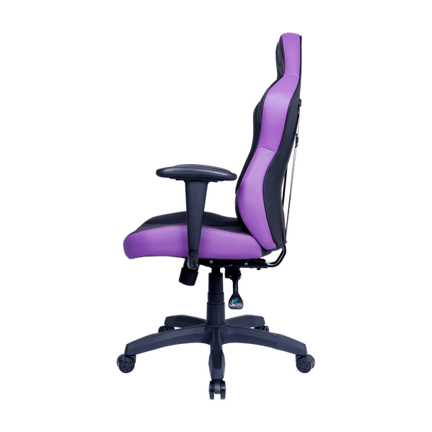 Cooler Master E1 Gaming Chair; Ergonomic design; Head and Lumbar pillow; Purple and black