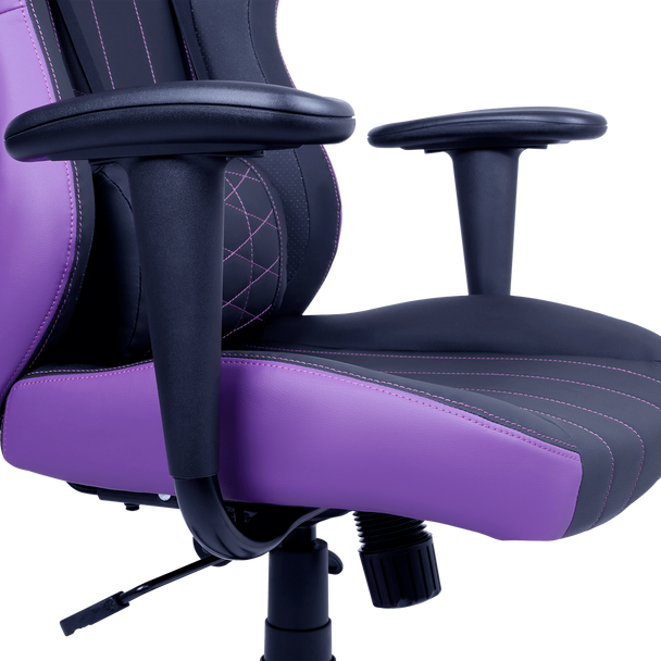 Cooler Master E1 Gaming Chair; Ergonomic design; Head and Lumbar pillow; Purple and black