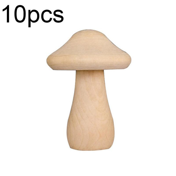 210143K 10pcs Wooden Mushroom Head DIY Painted Toys Children Early Education Household Decorative Ornaments