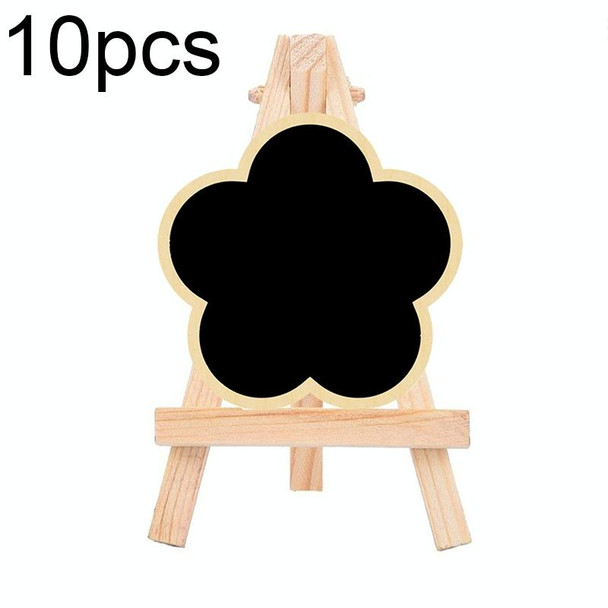 191288 10pcs Small Party Shop Message Blackboard Ornaments Pine Tripod Decorative Message Board(Five-petal)