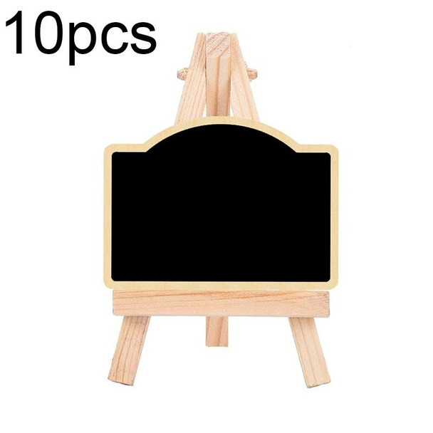 191288 10pcs Small Party Shop Message Blackboard Ornaments Pine Tripod Decorative Message Board(Arched)