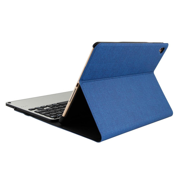 3018 Detachable Bluetooth 3.0 Aluminum Alloy Keyboard + Imitation Cloth Texture Leatherette Tablet Case for iPad Air / Air 2 / iPad Pro 9.7 inch, with Sleep / Water Repellent Function(Blue)