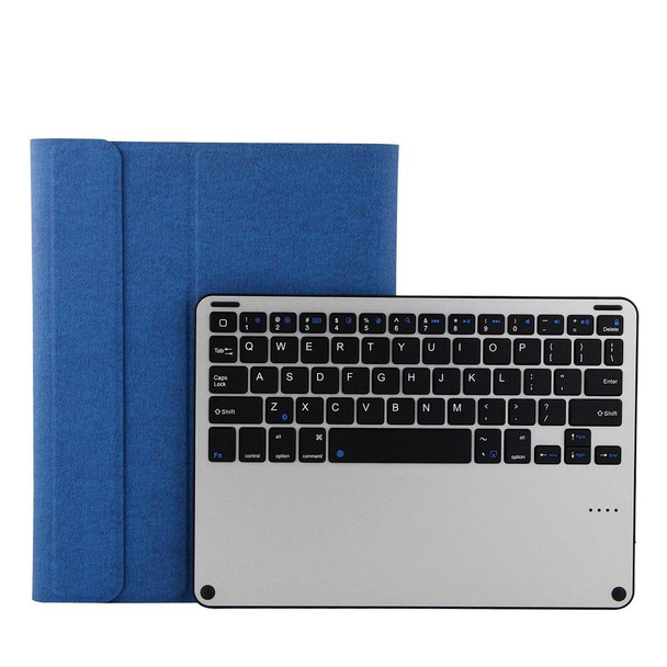 3018 Detachable Bluetooth 3.0 Aluminum Alloy Keyboard + Imitation Cloth Texture Leatherette Tablet Case for iPad Air / Air 2 / iPad Pro 9.7 inch, with Sleep / Water Repellent Function(Blue)
