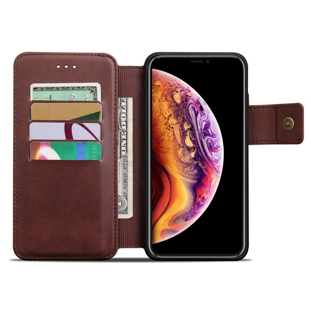 Cowhide Texture Magnetic Absorption Detachable Horizontal Flip Leatherette Case for iPhone XS Max, with Holder & Card Slots & Wallet (Coffee)